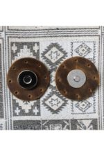 Gümüş Mıknatıslı Yuvarlak Hakiki Deri Çanta Çıtçıtı- Rengi