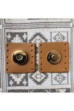 Altın Mıknatıslı Kare Hakiki Deri Çanta Çıtçıtı - Görsel 2