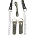 Gerçek Deri Ve Zincir, Yaylı Halka, Deri Böce, Mumlu Ip Takım Çanta Sapı (75 Cm)