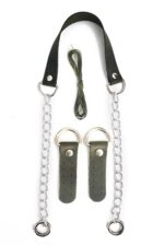 Gerçek Deri Ve Zincir, Yaylı Halka, Deri Böce, Mumlu Ip Takım Çanta Sapı (75 Cm)