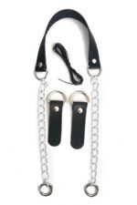 Gerçek Deri Ve Zincir, Yaylı Halka, Deri Böce, Mumlu Ip Takım Çanta Sapı (75 Cm) - Görsel 3