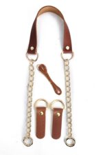 Gerçek Deri Ve Zincir, Yaylı Halka, Deri Böce, Mumlu Ip Takım Çanta Sapı (75 Cm) - Görsel 12