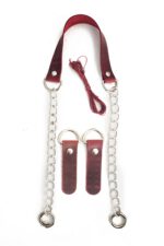 Gerçek Deri Ve Zincir, Yaylı Halka, Deri Böce, Mumlu Ip Takım Çanta Sapı (75 Cm) - Görsel 13