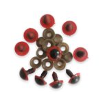 Amigurumi Vidali Göz Kırmızı Renk 16 Mm (10 Adet)