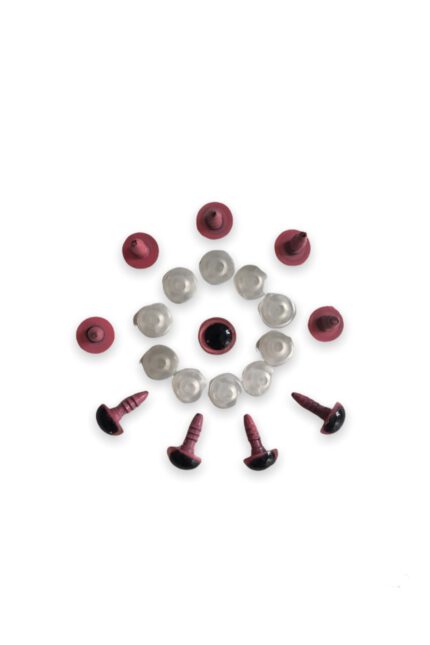 Amigurumi Vidali Göz Pembe Renk 10 Mm (10 Adet)