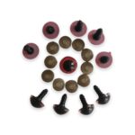 Amigurumi Vidali Göz Kırmızı Renk 14 Mm (10 Adet)