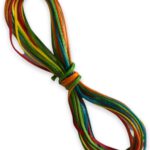 Mumlu Ip (1 Mm/3metre)- Tesbih Ipi,kolye Ve Takı Tasarım Ipi , Gökkuşağı Ebruli Renk