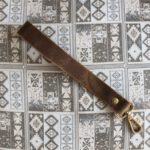 Gerçek Deri Bilek Askısı (22 Cm) - Crazy Taba Rengi / Altın Aksesuarlı