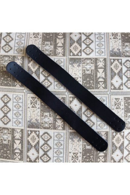 Gerçek Deri Tepsi Sapı Çift 22 cm Lacivert