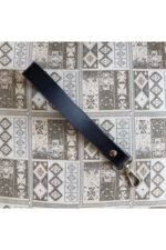 Gerçek Deri Bilek Askısı (22 Cm) - Lacivert Rengi / Gümüş Aksesuarlı