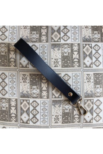 Gerçek Deri Bilek Askısı (22 Cm) - Lacivert Rengi / Gümüş Aksesuarlı