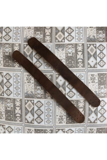 Gerçek Deri Tepsi Sapı Çift 22 cm Crazy Taba Rengi