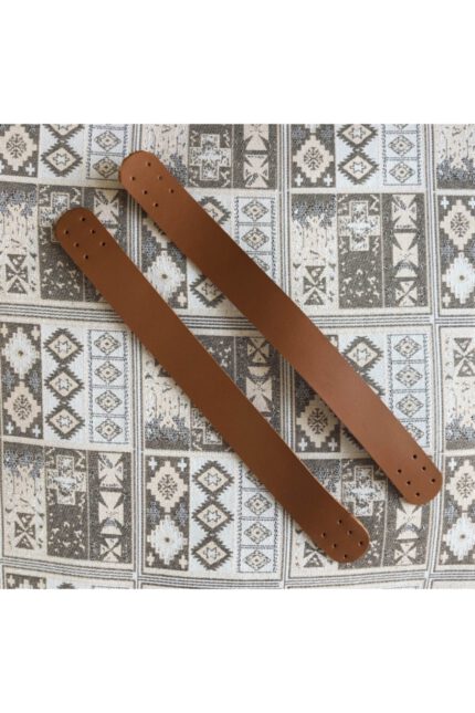 Gerçek Deri Tepsi Sapı (çift - 22 Cm) - Camel Rengi