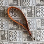 Gerçek Deri Bilek Askısı (22 Cm) - Crazy Oranj Rengi / Gümüş Aksesuarlı