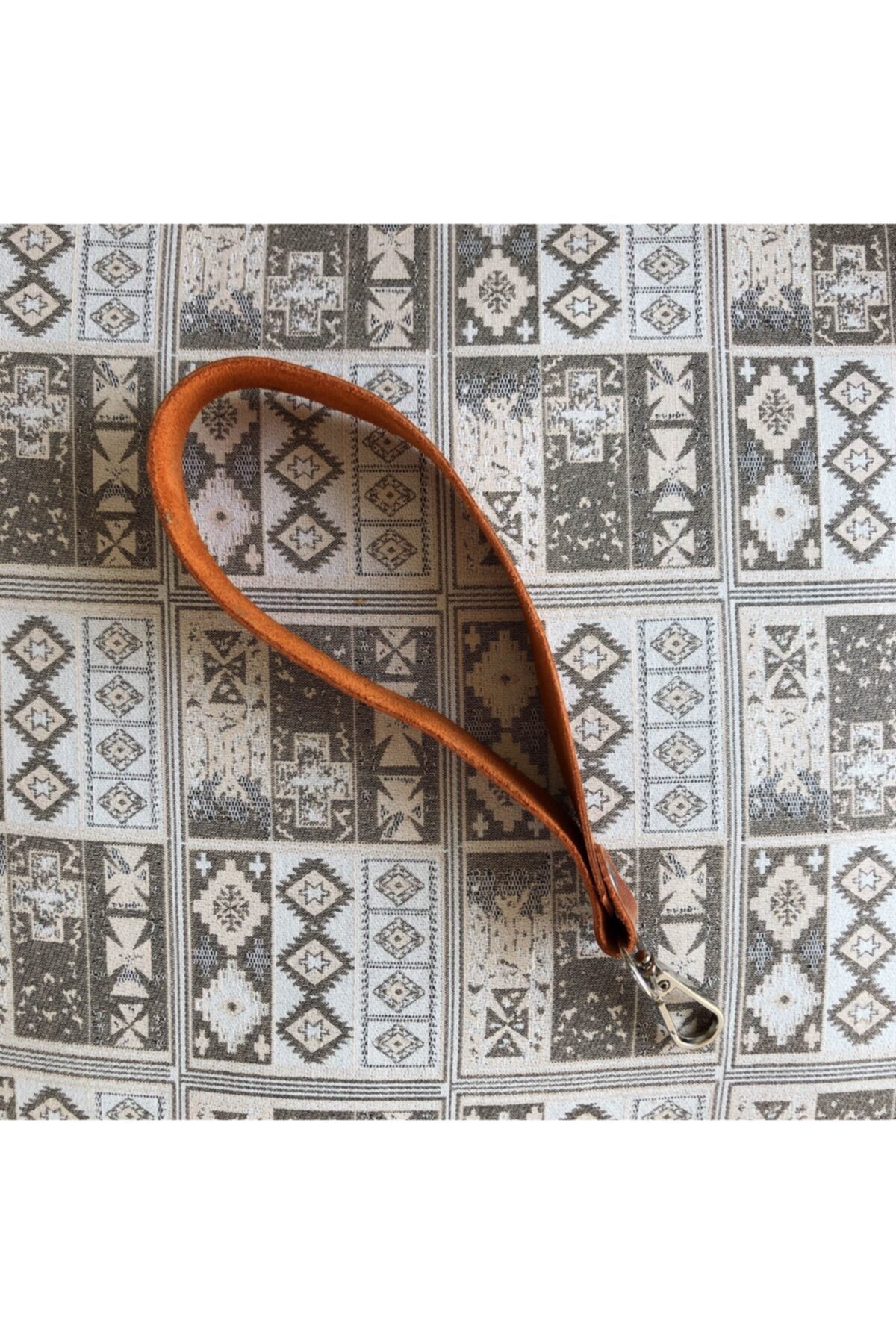 1_org_zoom-1189.jpg Gerçek Deri Bilek Askısı (22 Cm) - Crazy Oranj Rengi / Gümüş Aksesuarlı - Görsel 1