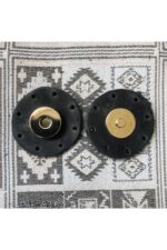 Altın Mıknatıslı Yuvarlak Hakiki Deri Çanta Çıtçıt - Görsel 9