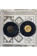 Altın Mıknatıslı Yuvarlak Hakiki Deri Çanta Çıtçıt - Görsel 10