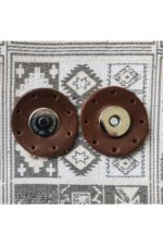 Gümüş Mıknatıslı Yuvarlak Hakiki Deri Çanta Çıtçıtı- Rengi - Görsel 2