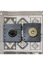 Gümüş Mıknatıslı Kare Hakiki Deri Çanta Çıtçıtı - Görsel 4