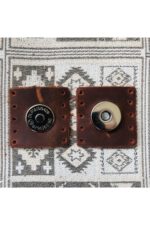 Gümüş Mıknatıslı Kare Hakiki Deri Çanta Çıtçıtı - Görsel 8