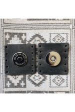 Gümüş Mıknatıslı Kare Hakiki Deri Çanta Çıtçıtı - Görsel 9