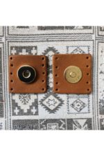 Altın Mıknatıslı Kare Hakiki Deri Çanta Çıtçıtı - Görsel 4