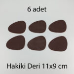 Hakiki Deri Asimetrik Bardak Altlığı 6lı 11x9 cm