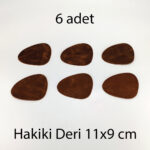 Hakiki Deri Asimetrik Bardak Altlığı 6lı 11x9 cm