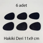 Hakiki Deri Asimetrik Bardak Altlığı 6lı 11x9 cm