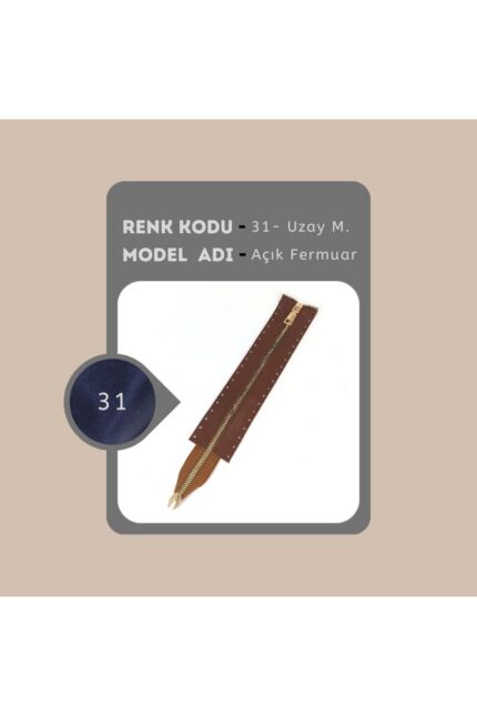 Hakiki Deri Açık Fermuar 25 Cm