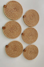 Hasır Tress 6’lı Bardak Altlığı, Çay Kahve Fincan Kupa Mum Altlığı Dekoratif Supla 12 Cm - Görsel 3