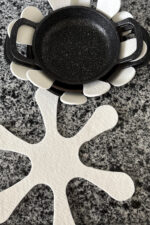 12'li Tava Koruyucu Keçe Set, Kalın Tencere Keçe Ayırıcı, Tava Çizdirmez - Açık Krem 30x30 cm