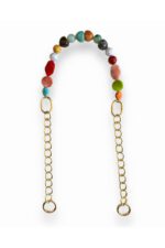 Akrilik Çanta Sapı (Zincir ve Yaylı Halka, 75 CM)- Çok Renkli