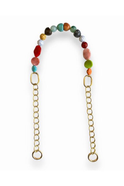 Akrilik Çanta Sapı (Zincir ve Yaylı Halka, 75 CM)- Çok Renkli