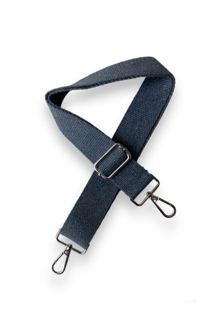 Pamuklu Çanta Askısı, Kaliteli Gümüş Renk Aksesuarlı (120 cm)