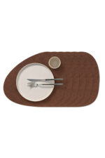 6'lı Deri Amerikan Servis Supla Seti, Sofra Sunum Tabak Altlığı- 37x44 cm - Görsel 3