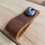 Hakiki Deri Dolap Düğme Kulp - Crazy Oranj (5 Adet)