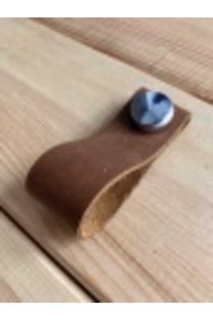 Hakiki Deri Dolap Düğme Kulp - Crazy Camel (5 Adet)