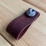 Hakiki Deri Dolap Düğme Kulp - Bordo (5 Adet)