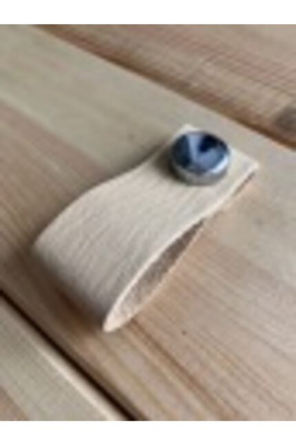 Hakiki Deri Dolap Düğme Kulp - Kemik (5 Adet)