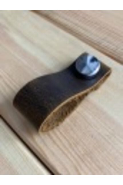 Hakiki Deri Dolap Düğme Kulp - Crazy Cat (5 Adet)