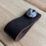 Hakiki Deri Dolap Düğme Kulp - Acı Kahve (5 Adet)