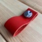 Hakiki Deri Dolap Düğme Kulp - Kırmızı (5 Adet)