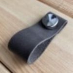 Hakiki Deri Dolap Düğme Kulp - Crazy Gri (5 Adet)