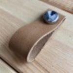 Hakiki Deri Dolap Düğme Kulp - Hasır (5 Adet)