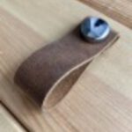 Hakiki Deri Dolap Düğme Kulp - Crazy Kum (5 Adet)