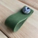 Hakiki Deri Dolap Düğme Kulp - Yağ Yeşili (5 Adet)