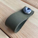 Hakiki Deri Dolap Düğme Kulp - Crazy Haki (5 ADET)