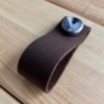 Hakiki Deri Dolap Düğme Kulp - Koyu Kahve (5 Adet)