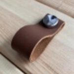 Hakiki Deri Dolap Düğme Kulp - Fındık (5 Adet)